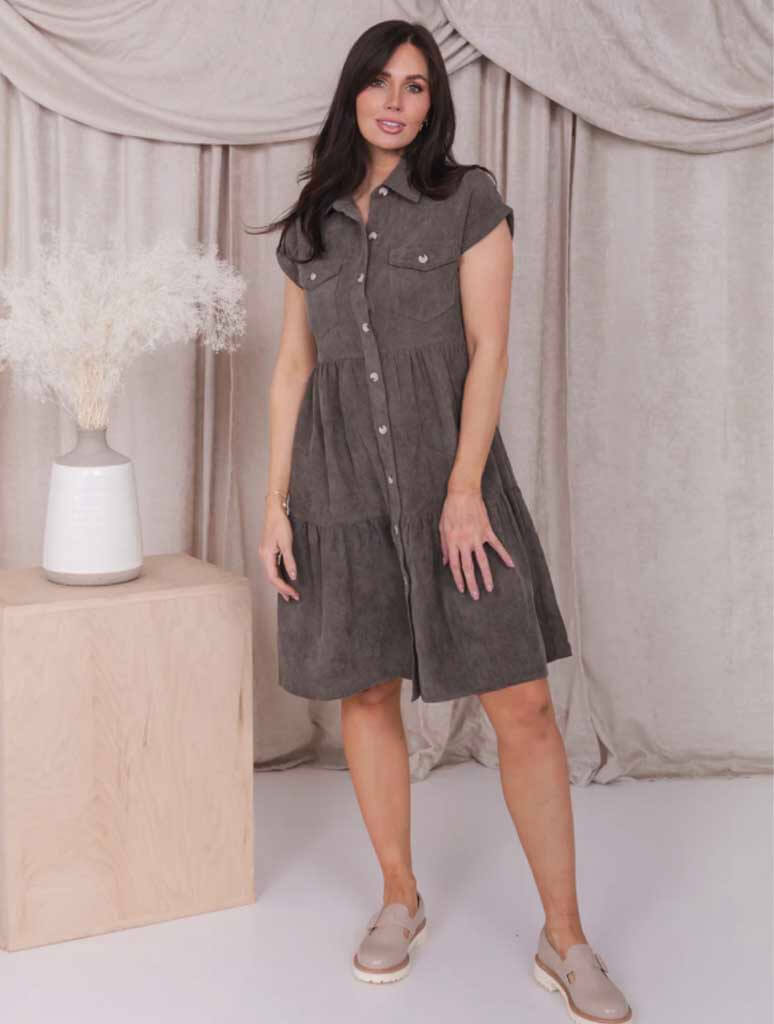 The Emerson Dress in Pale Olive