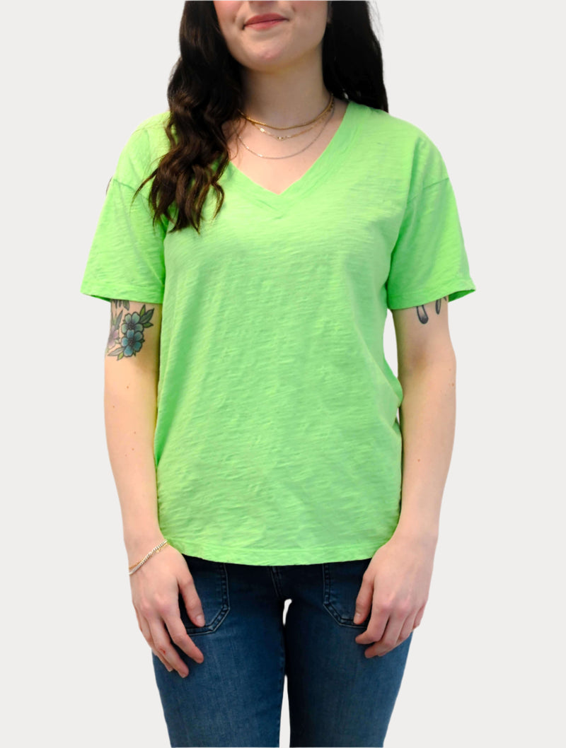 Short Sleeve V-Neck Boxy Tee