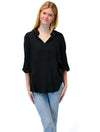 Roll Tab Patch Pocket Tunic in Black