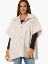 Shawl Neck Poncho W/ Patch Pockets