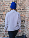 Long Sleeve Half Zip Oversize Sweatshirt in Silver Fox