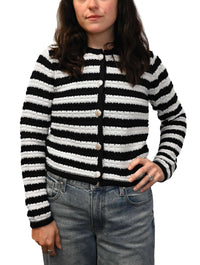 Crewneck Stripe Cardigan