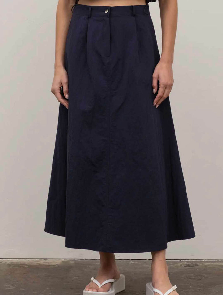 A-Line Midi Skirt in Navy