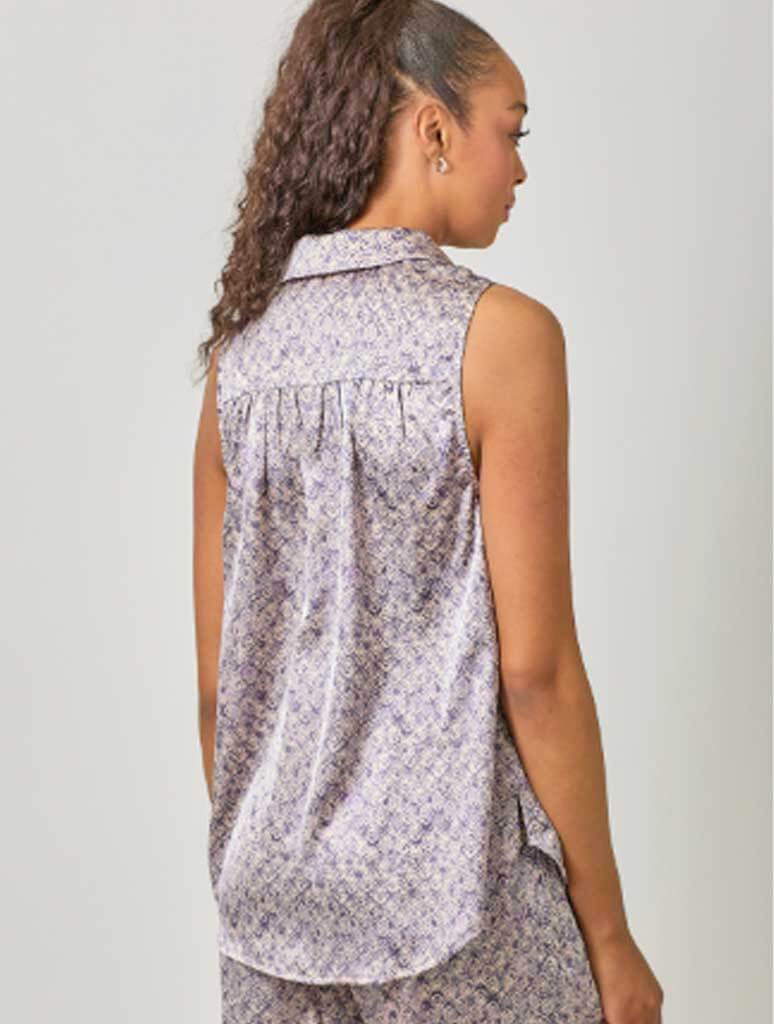 Sleeveless Button Down Top