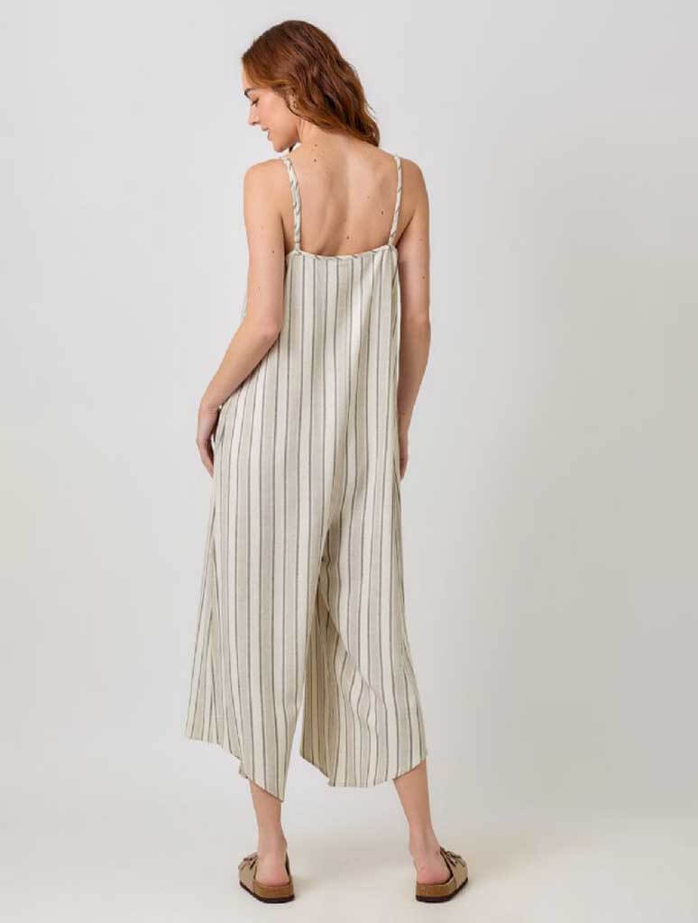 Sleeveless Striped Jumpsuit