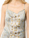 Draped Neck Printed Slip Dress