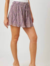 Pleated Chiffon Shorts in Lavender