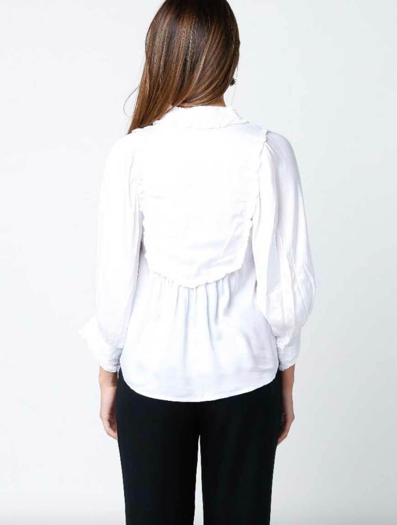3/4 Sleeve Woven Blouse in Ivory