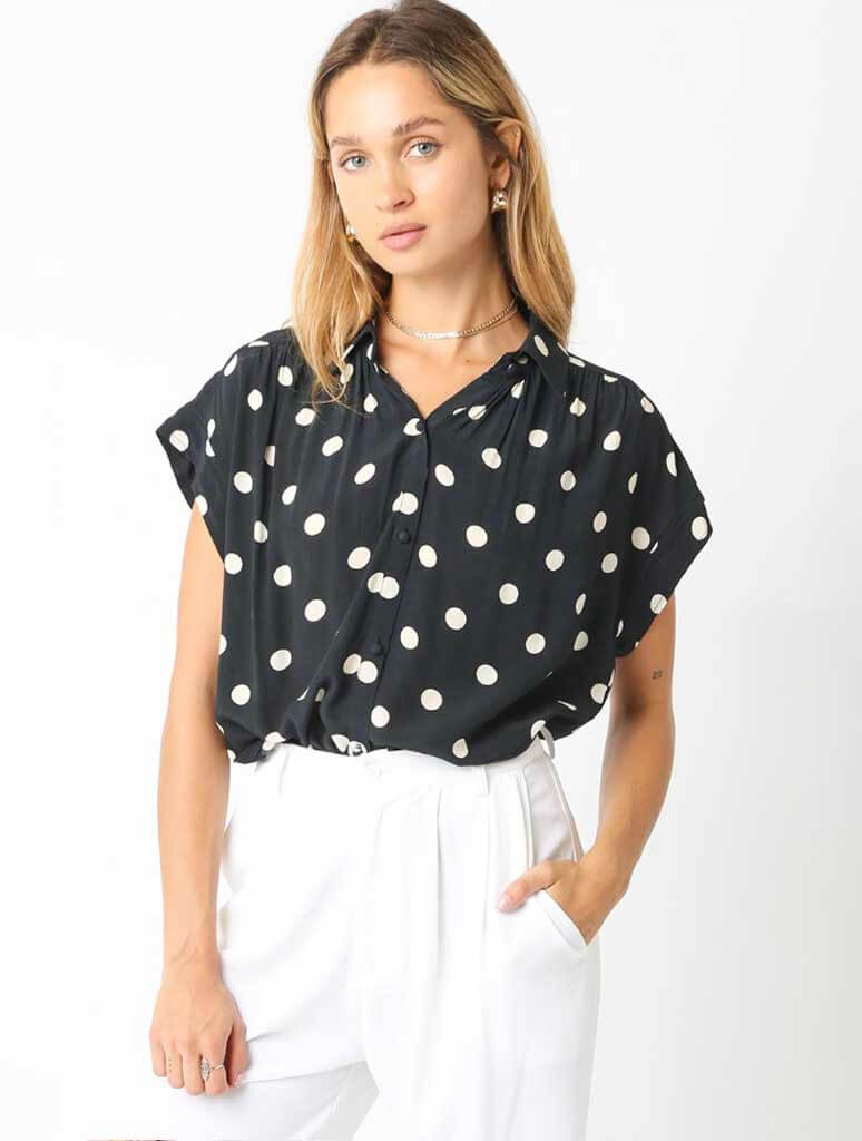 Polka Dot Short Sleeve Top