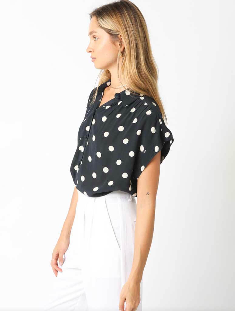 Polka Dot Short Sleeve Top