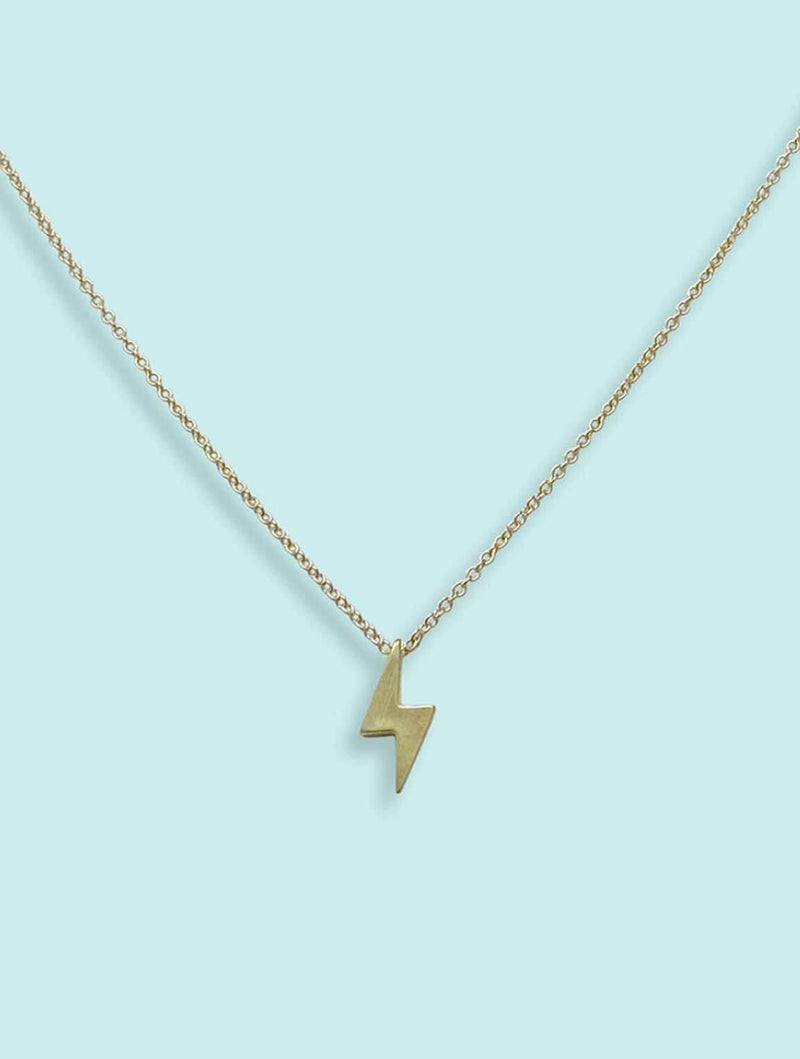 Tiny Lightning Necklace in Gold