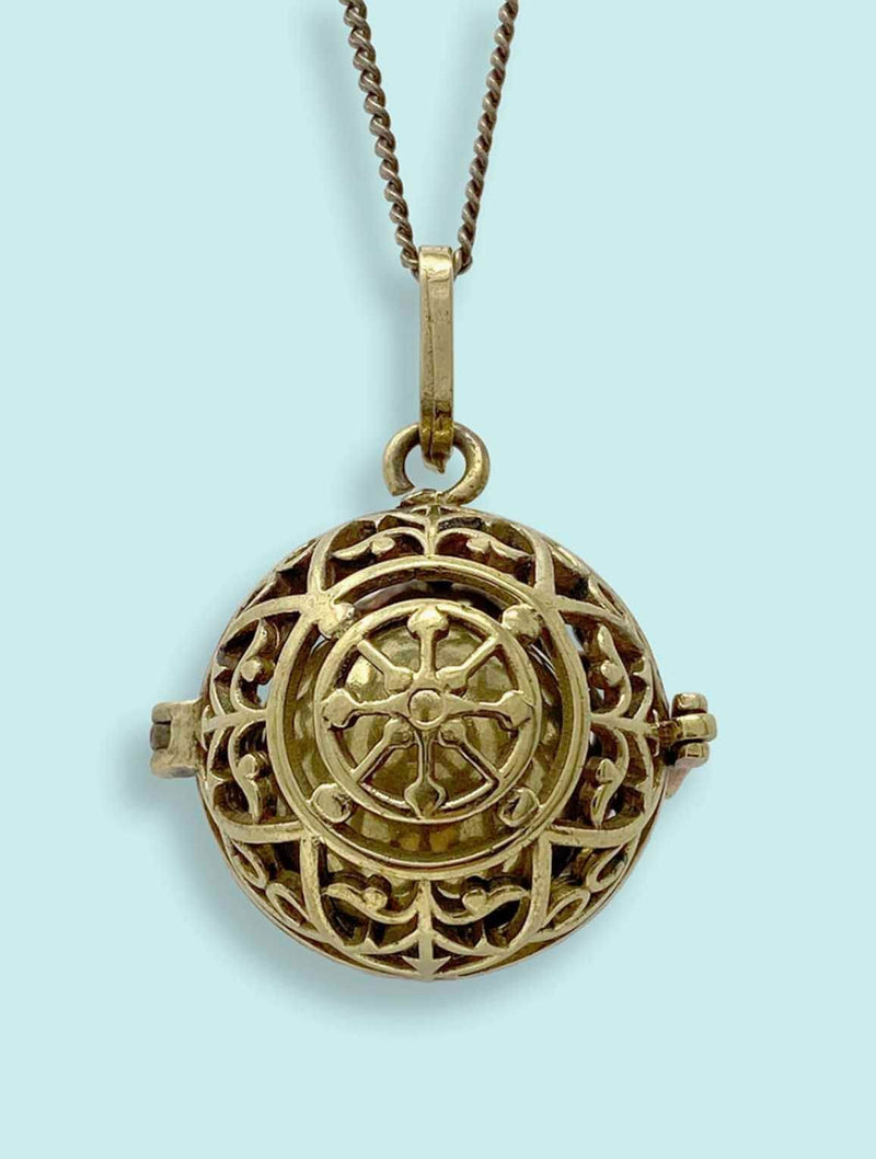 Bell Cage Necklace in Gold