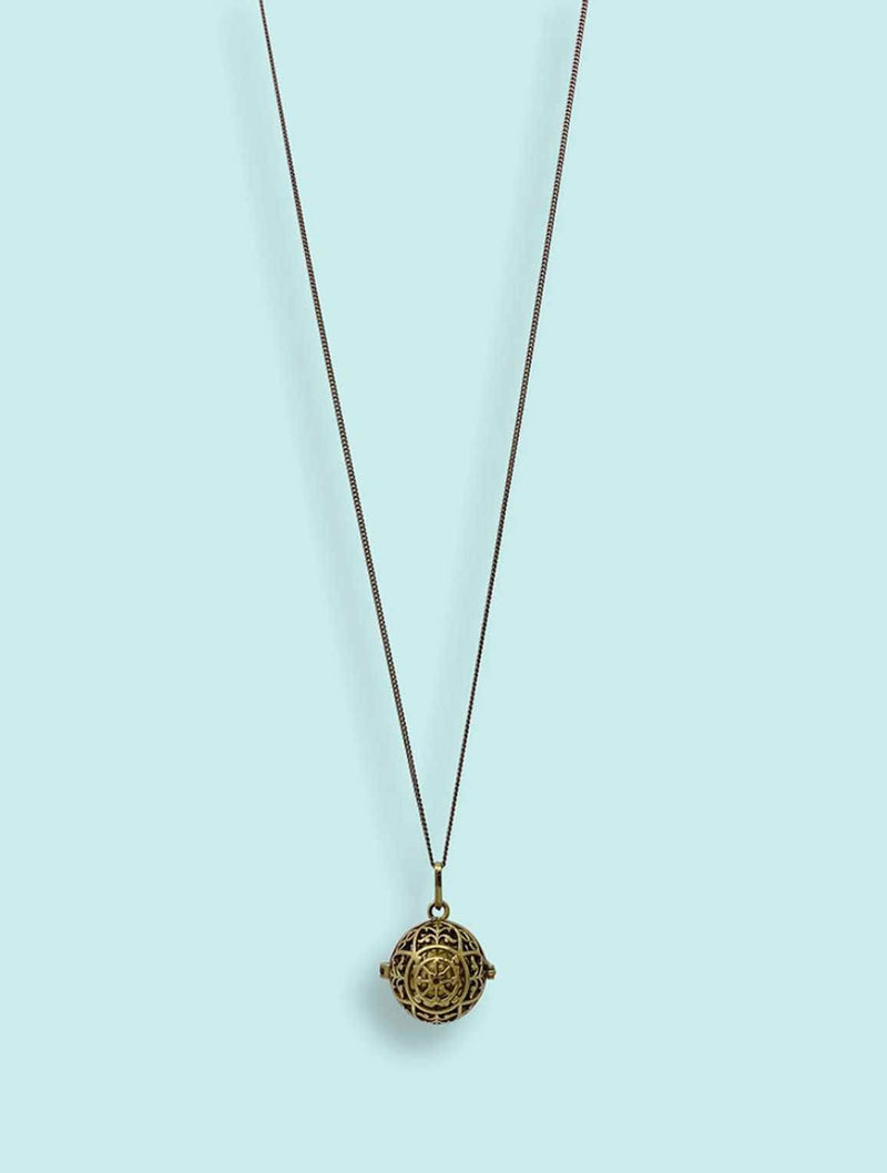Bell Cage Necklace in Gold