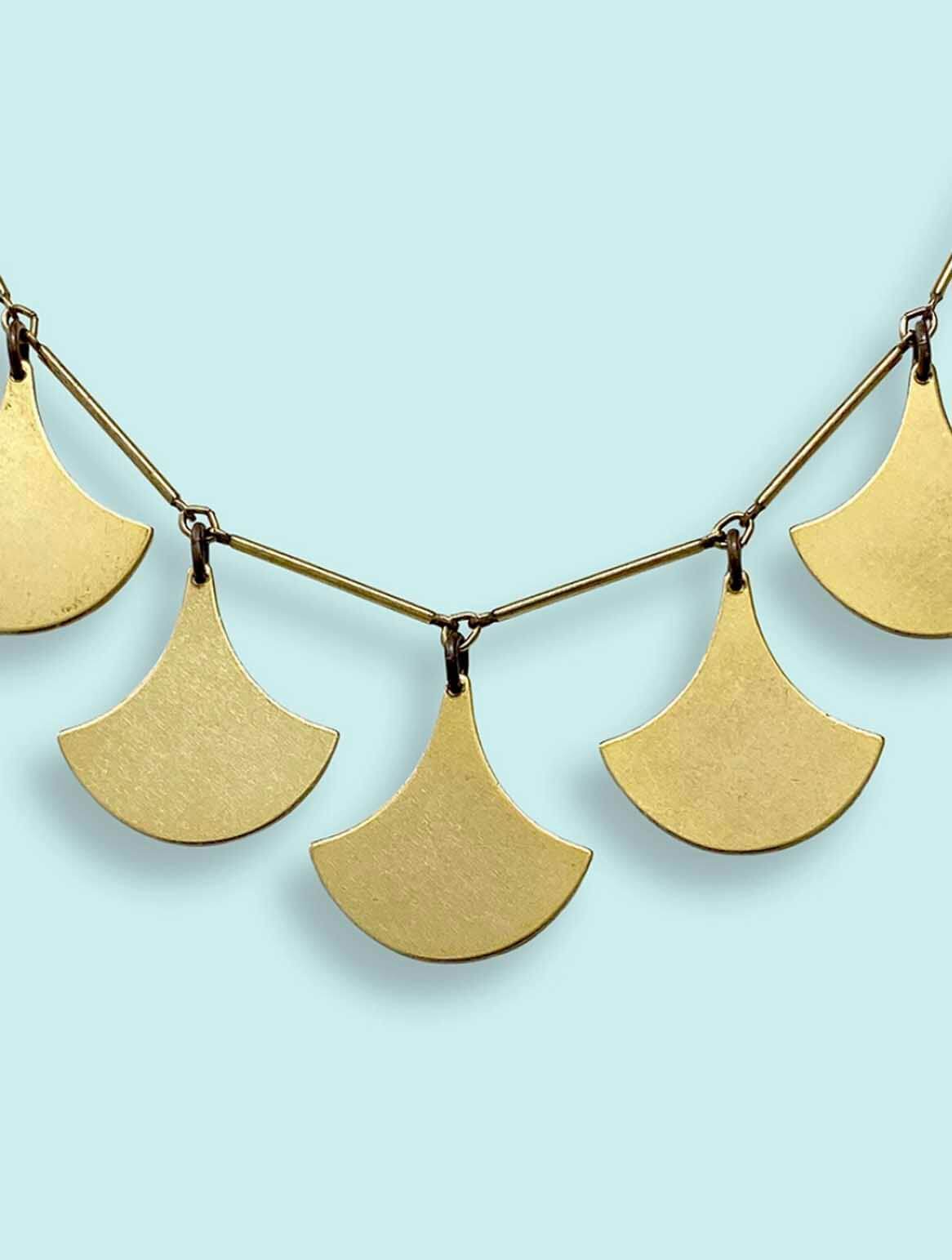 Five Ax Necklace in Gold