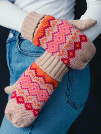 Multicolor Chunky Knit Mittens