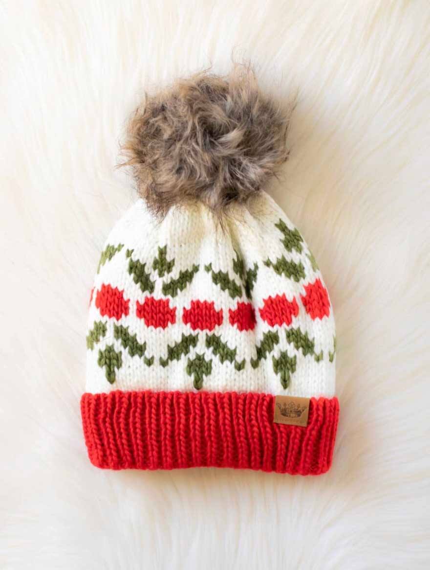 Holly Patterned Hat