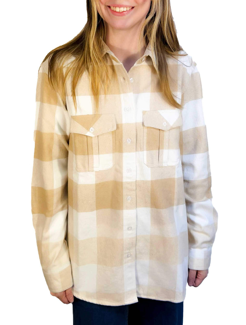 Cotton Flannel Button Up Shirt