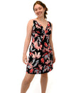 Floral Print Short Grecian Dress