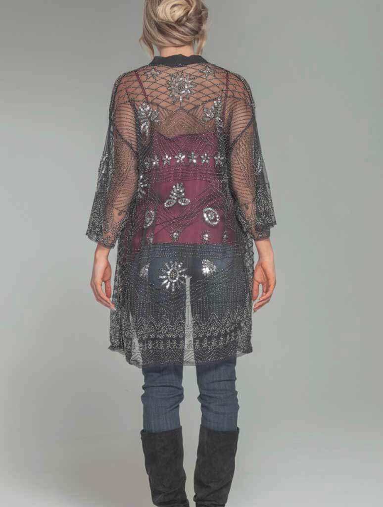 Beaded Kimono in Black