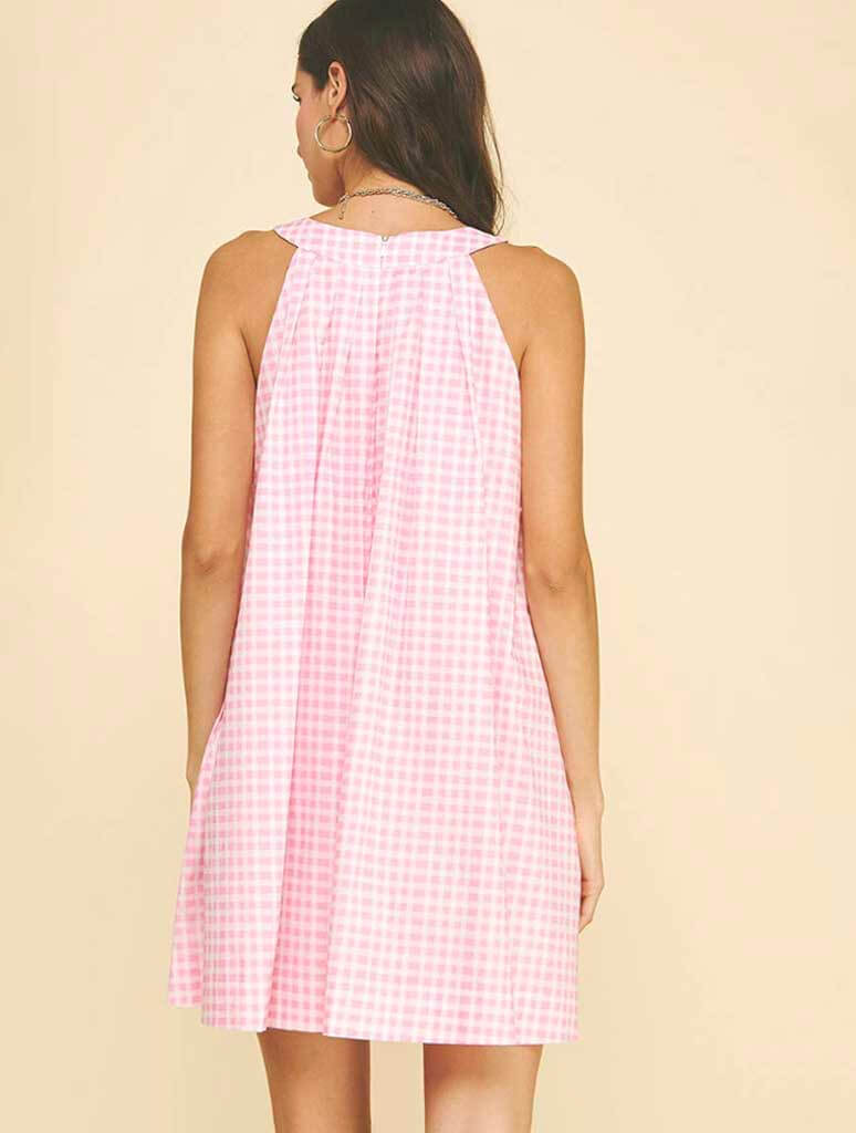 Gingham A-Line Mini Dress