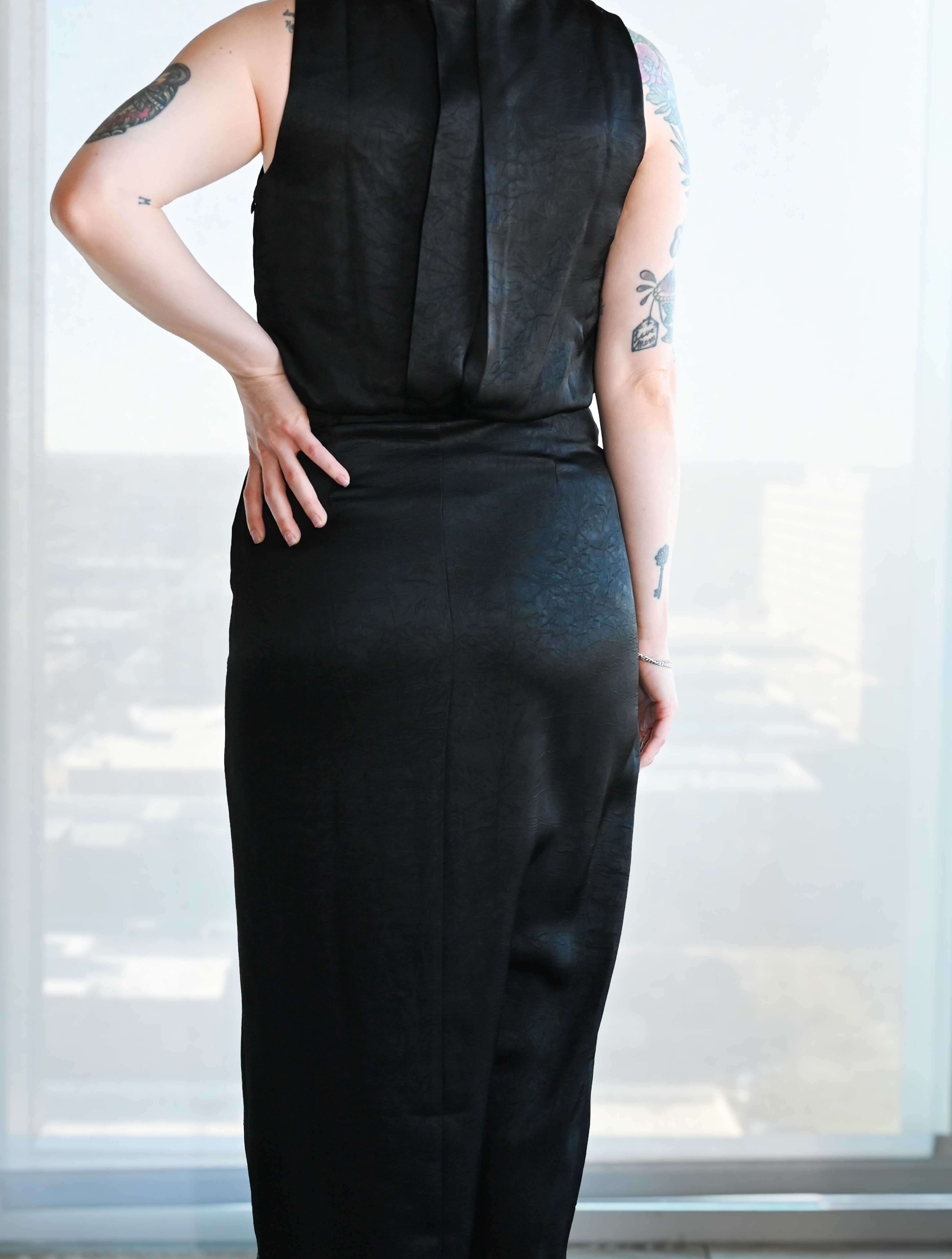 Silky Side Slit Midi Dress