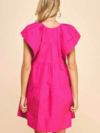 Sleeveless Tiered Mini Dress in Pink