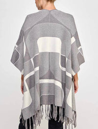 Fine Gauge Geo Fringed Poncho