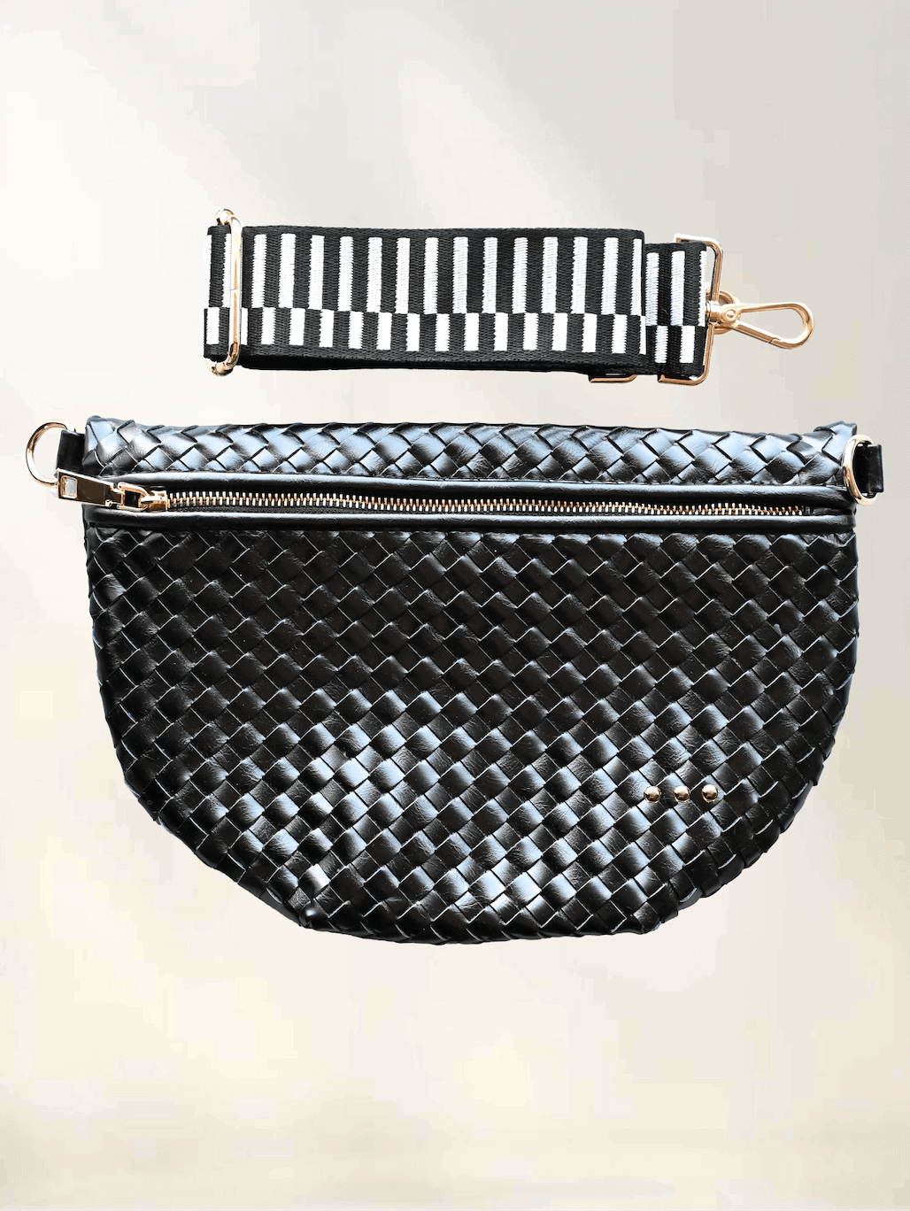 Westlyn Woven Bum Bag with Studded Detail