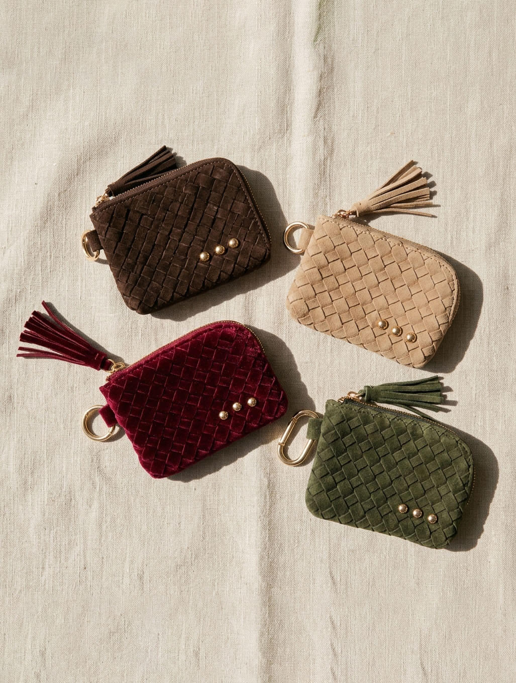 Suede Paris Studded Wallet