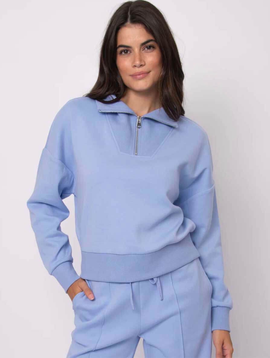 Seanni Cotton Soft Knit Half Zip Sweater