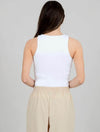 Maria Crew Neck Muscle Tank in White