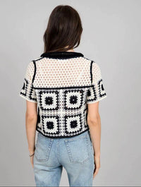 Lasa Short Sleeve Crochet Cardigan
