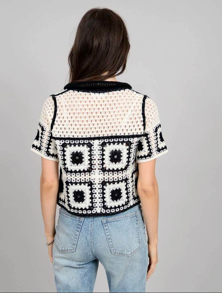 Lasa Short Sleeve Crochet Cardigan