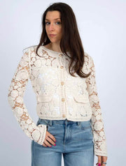 Rohini Long Sleeve Crew Neck Cardigan