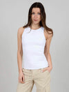 Maria Crew Neck Muscle Tank in White