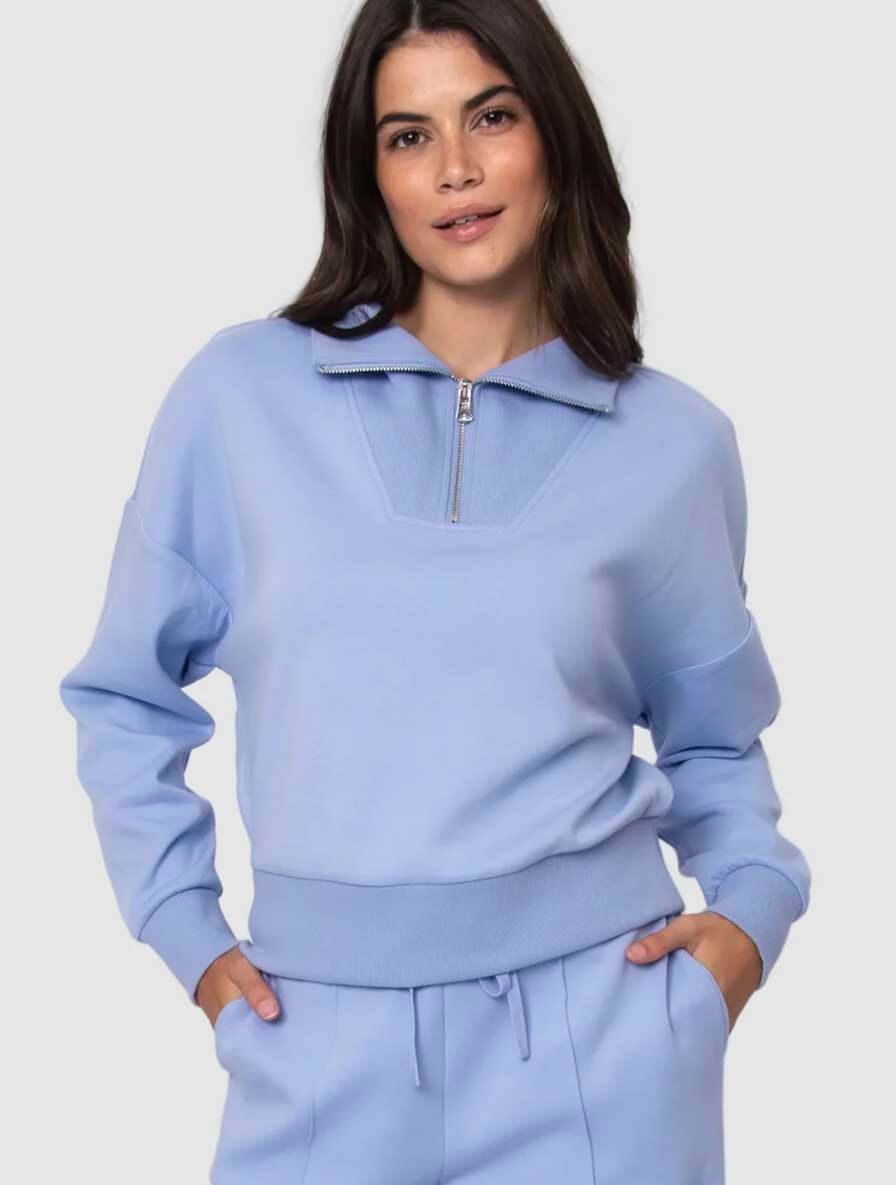 Seanni Cotton Soft Knit Half Zip Sweater