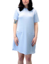 Dominque Soft Knit Short Sleeve Dress in Bluebell