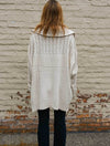 Persephone Long Sleeve Troyer Neck Poncho in White Beach