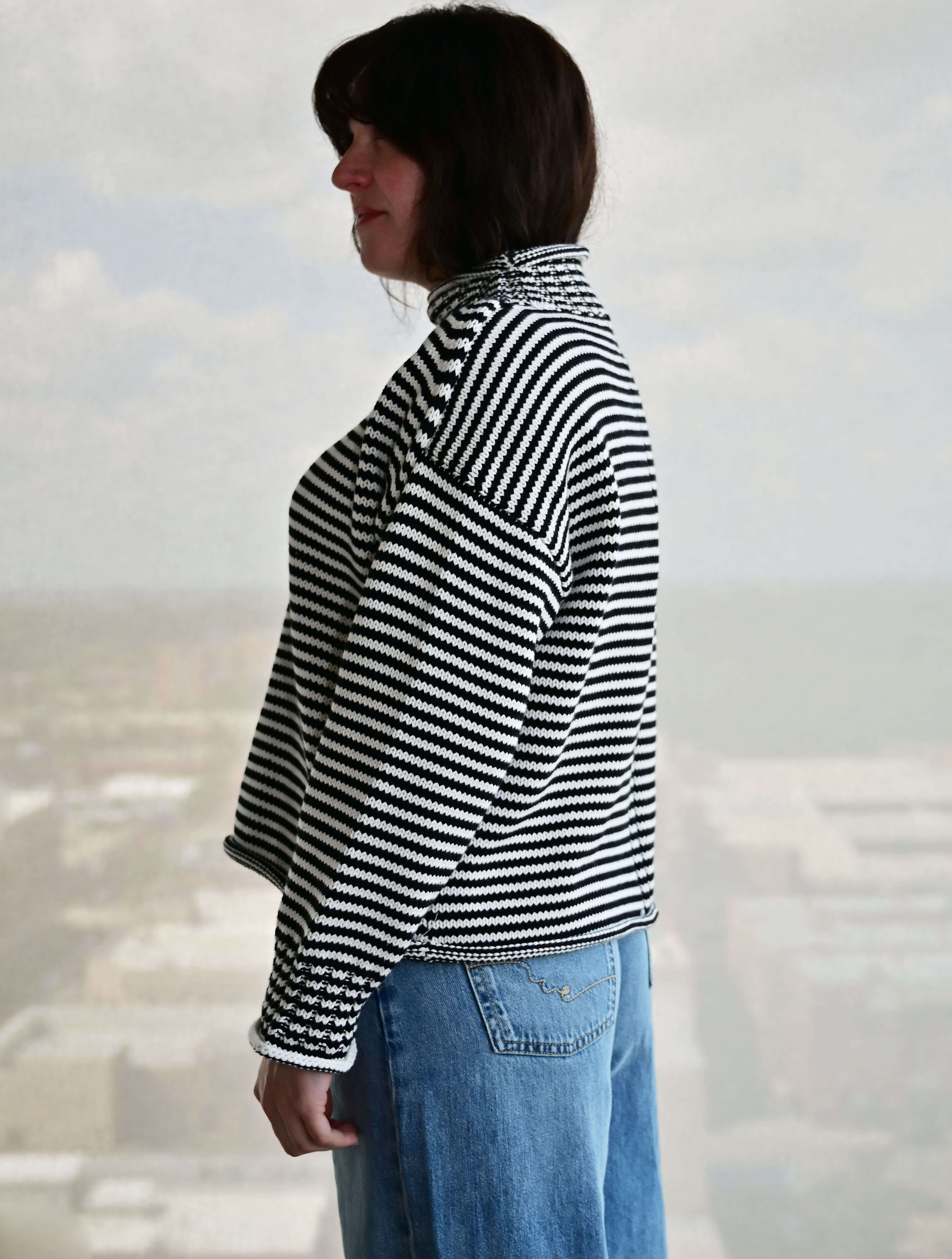 Lucretia Funnel Neck Stripe Sweater