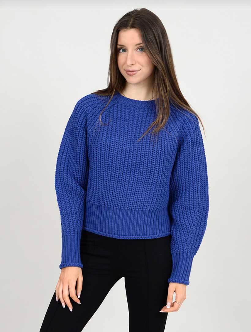 Hifza Long Raglan Sleeve Sweater in Cosmic Blue (Final Sale)