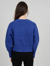 Hifza Long Raglan Sleeve Sweater in Cosmic Blue (Final Sale)