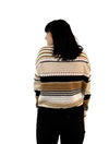 Talulla Long Sleeve Crewneck Pullover in White Multi