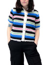 Kyoto Short Sleeve Knit Cardigan in Bright Multi