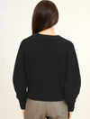 Hifza Long Raglan Sleeve Sweater in Black