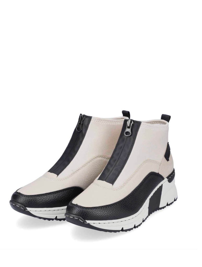 Rieker N6352-60 Kitty Boot in Black/Creme