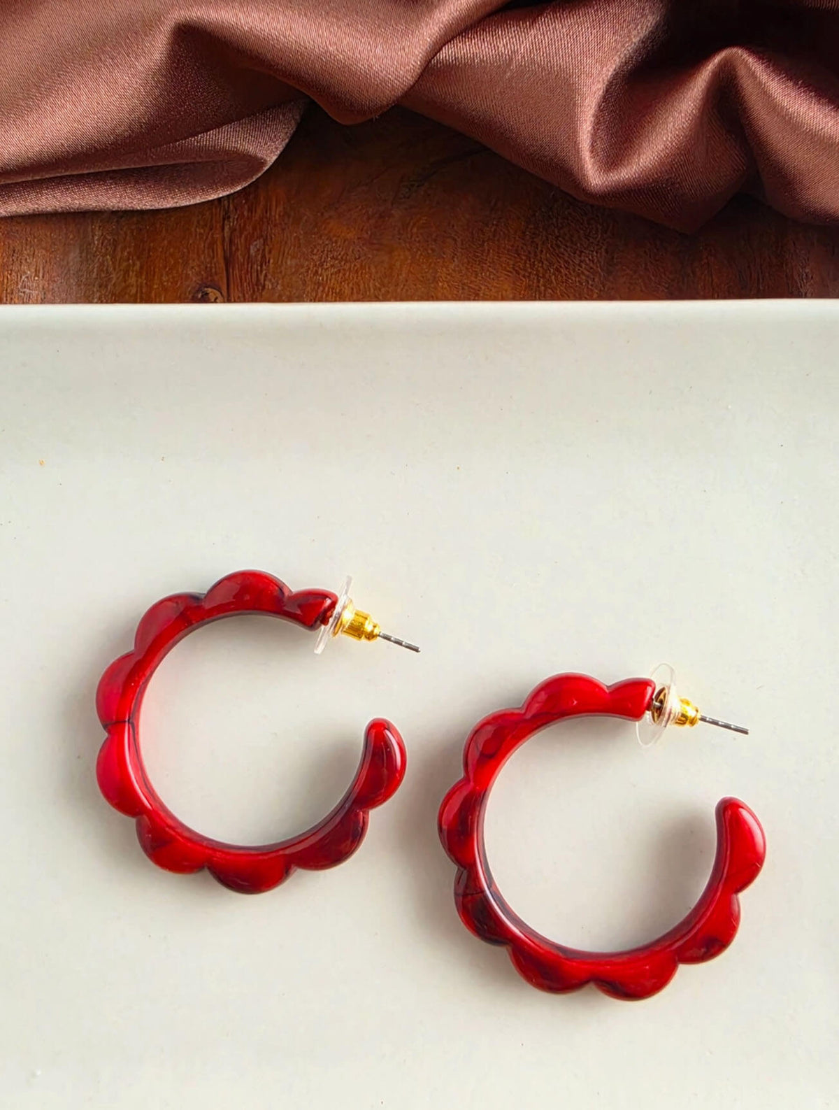 Scarlett Hoops in Crimson Red