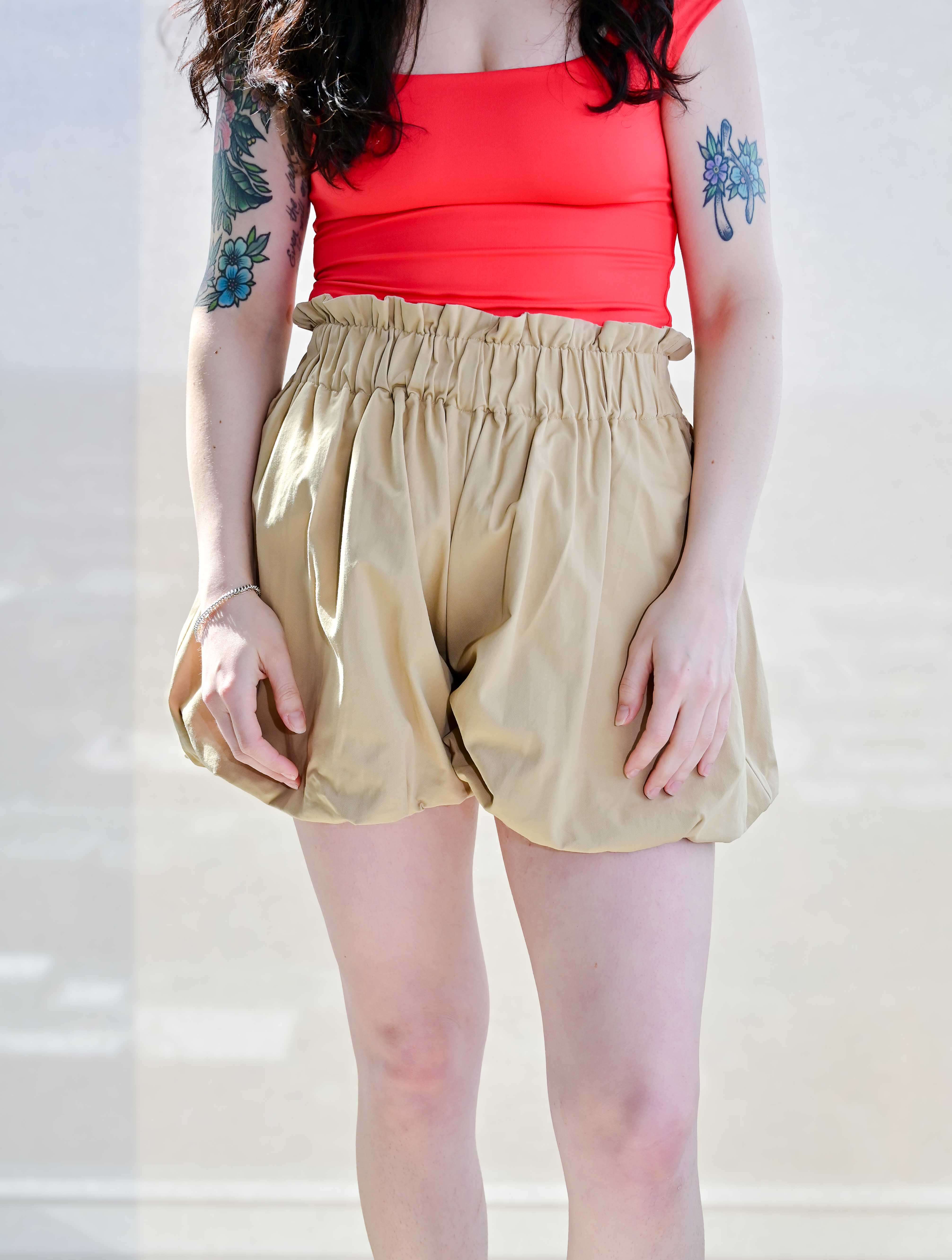 Karla Light Weight Twill Bubble Shorts
