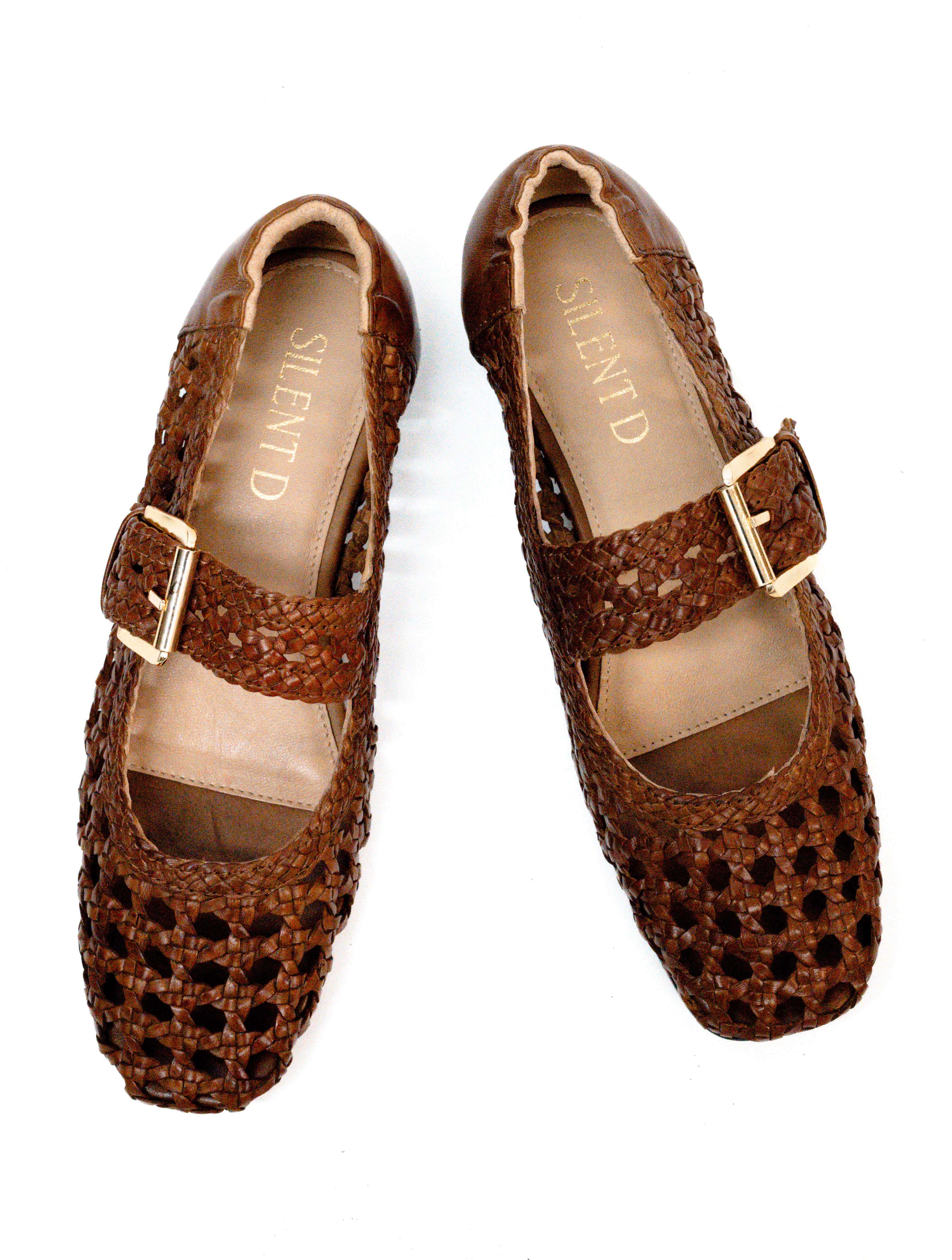 Silent D Carmi Hand Woven Leather Flat