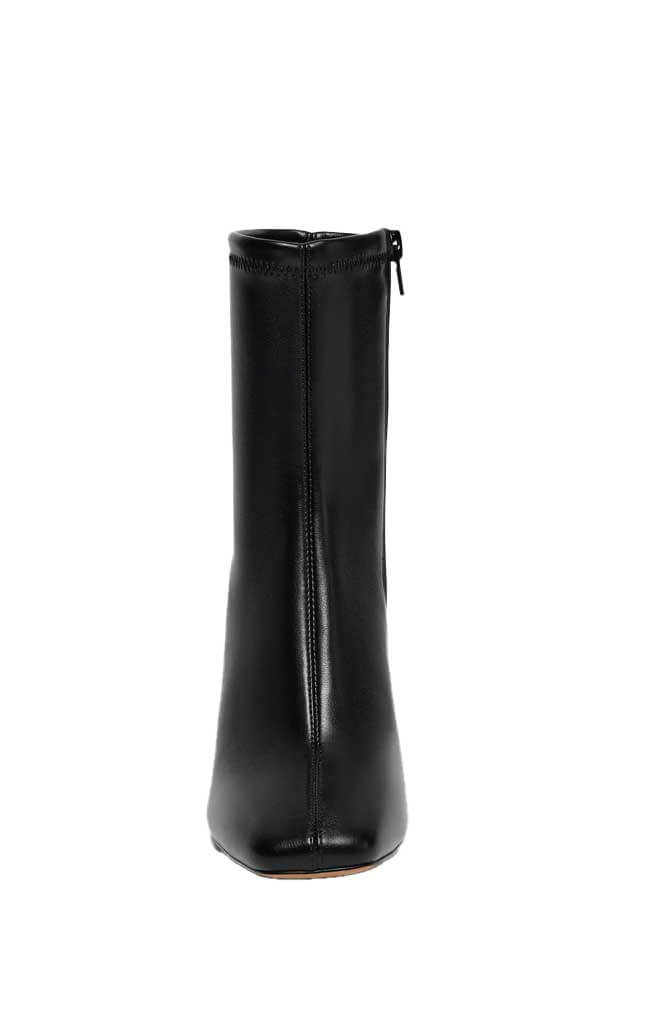 Black nappa leather stretch clearance ankle boots