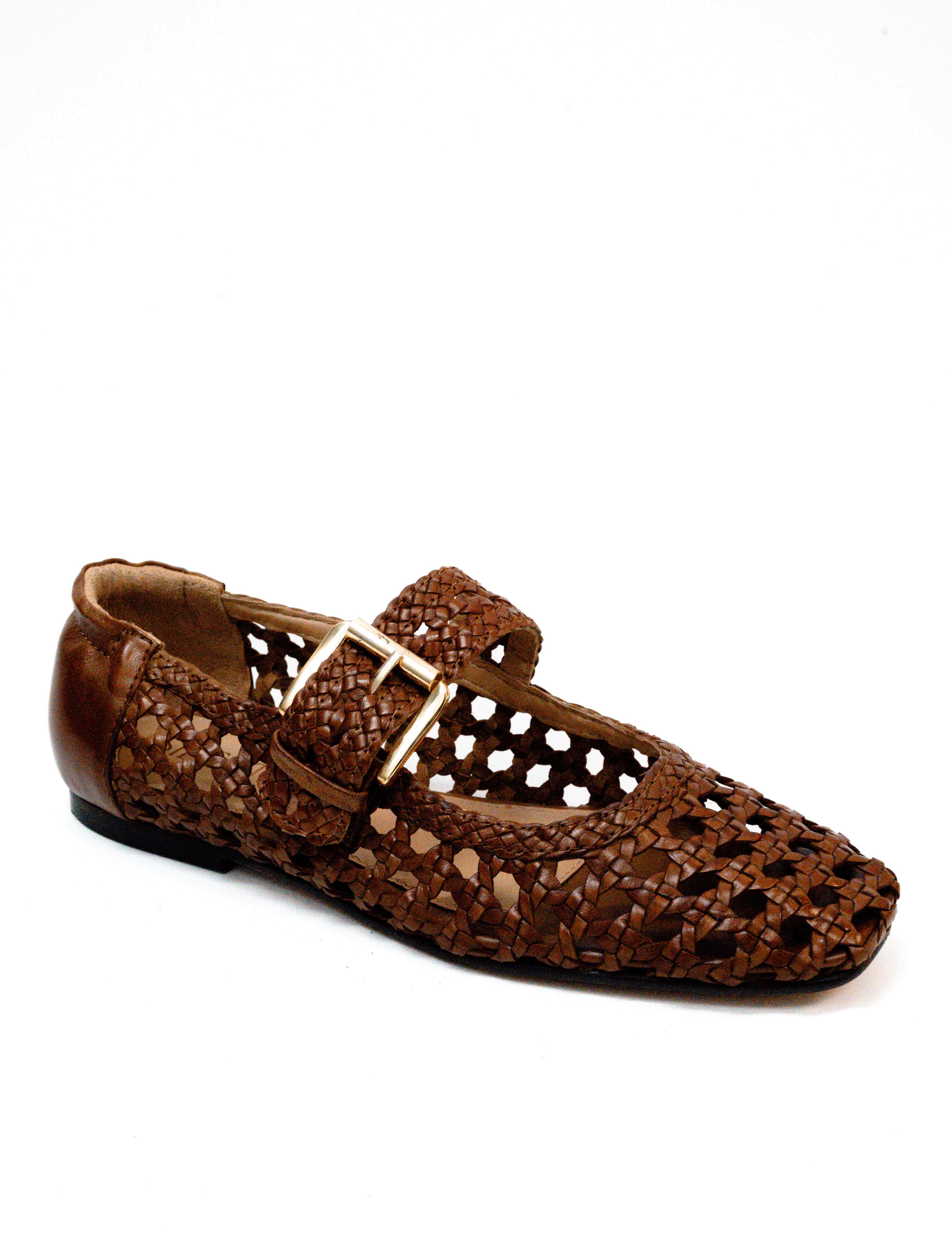 Silent D Carmi Hand Woven Leather Flat